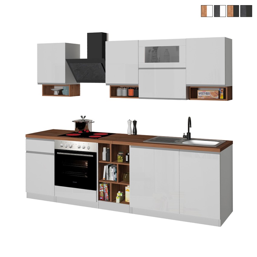 Moderne modulare Küche, lineares Design, 256 cm, Modell Essence Angebot Moderne modulare Küche, lineares Design, 256 cm, Modell Essence Angebot
