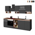 Moderne modulare Küche, lineares Design, 256 cm, Modell Essence Aktion