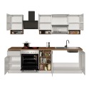 Moderne modulare Küche, lineares Design, 256 cm, Modell Essence 