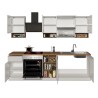 Moderne modulare Küche, lineares Design, 256 cm, Modell Essence 