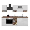Moderne modulare Küche, lineares Design, 256 cm, Modell Essence 