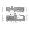 Moderne modulare Küche, lineares Design, 256 cm, Modell Essence 