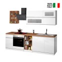 Moderne komplett ausgestattete Küche mit linearem Design, 256cm, modular Unica Modell