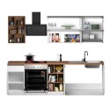 Moderne komplette Küche im linearen Design 256 cm modular Unica 