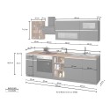 Moderne komplette Küche im linearen Design 256 cm modular Unica 