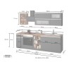 Moderne komplette Küche im linearen Design 256 cm modular Unica 