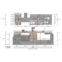 Moderne komplette Küche im linearen Design 256 cm modular Unica 