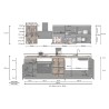 Moderne komplette Küche im linearen Design 256 cm modular Unica 
