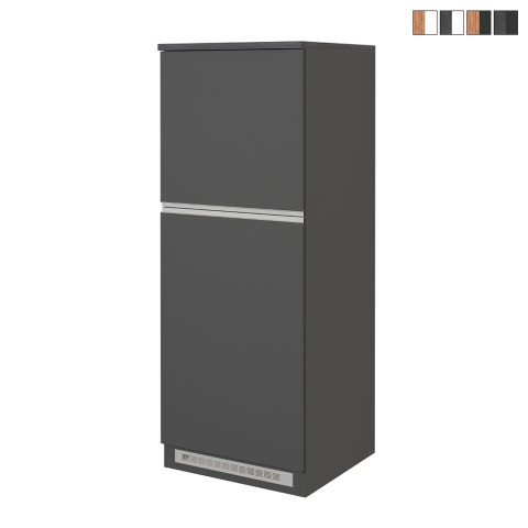 Einbau-Kühlschrankverkleidung mit 2 Türen, Küchenschrank 60x60x164,5h Halser Aktion
