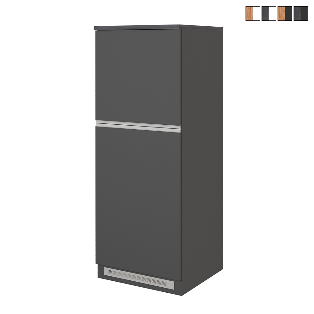 Mobile Kühlschrankabdeckung mit 2 Türen für Einbauschrank Küchenschrank 60x60x164,5h Halser