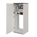 Mobile Kühlschrankabdeckung mit 2 Türen für Einbauschrank Küchenschrank 60x60x164,5h Halser 