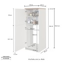 Einbau-Kühlschrankverkleidung mit 2 Türen, Küchenschrank 60x60x164,5h Halser 