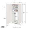 Einbau-Kühlschrankverkleidung mit 2 Türen, Küchenschrank 60x60x164,5h Halser 