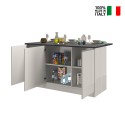 Kücheninsel 3 Türen für moderne Küche 155x90x90cm mit Tisch Deaton Eigenschaften
