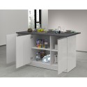 Kücheninsel 3 Türen für moderne Küche 155x90x90cm mit Tisch Deaton 