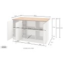 Kücheninsel 3 Türen für moderne Küche 155x90x90cm mit Tisch Deaton 