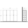 Moderne Schuhschrank 4 Türen weiß Hochglanz Eiche 140x35x111cm Chelsea Modell