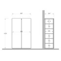 Schuhschrank Indy mit 2 Türen, 70x35x111cm, weiß glänzend Holz Modell