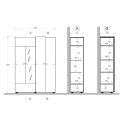 Moderne Vitrine für Wohnzimmer 2 Türen in Holzoptik, Grau, Adalia Kosten