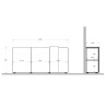 Moderne Anrichte Byron mit 3 Türen, 181x44x86cm, für Wohnzimmer und Küche Preis