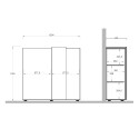Moderner Mehrzweck-Wohnzimmerschrank 2 Türen 121x44x115cm Peak 