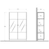 Moderne Wohnzimmer Vitrine, 2 Glastüren, 105x40x170cm Danae Eigenschaften