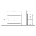 Sideboard Aufbewahrungsschrank 114x42 cm Holz 2 Türen weiß Sedis BW Basic Maße