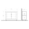 Sideboard Aufbewahrungsschrank 114x42 cm Holz 2 Türen weiß Sedis BW Basic Maße