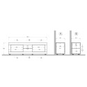 Moderner TV-Schrank aus Holz mit 2 Türen, Weiß, 180 cm, Nolux WB Basic Lagerbestand