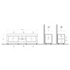 Moderner TV-Schrank aus Holz mit 2 Türen, Weiß, 180 cm, Nolux WB Basic Lagerbestand