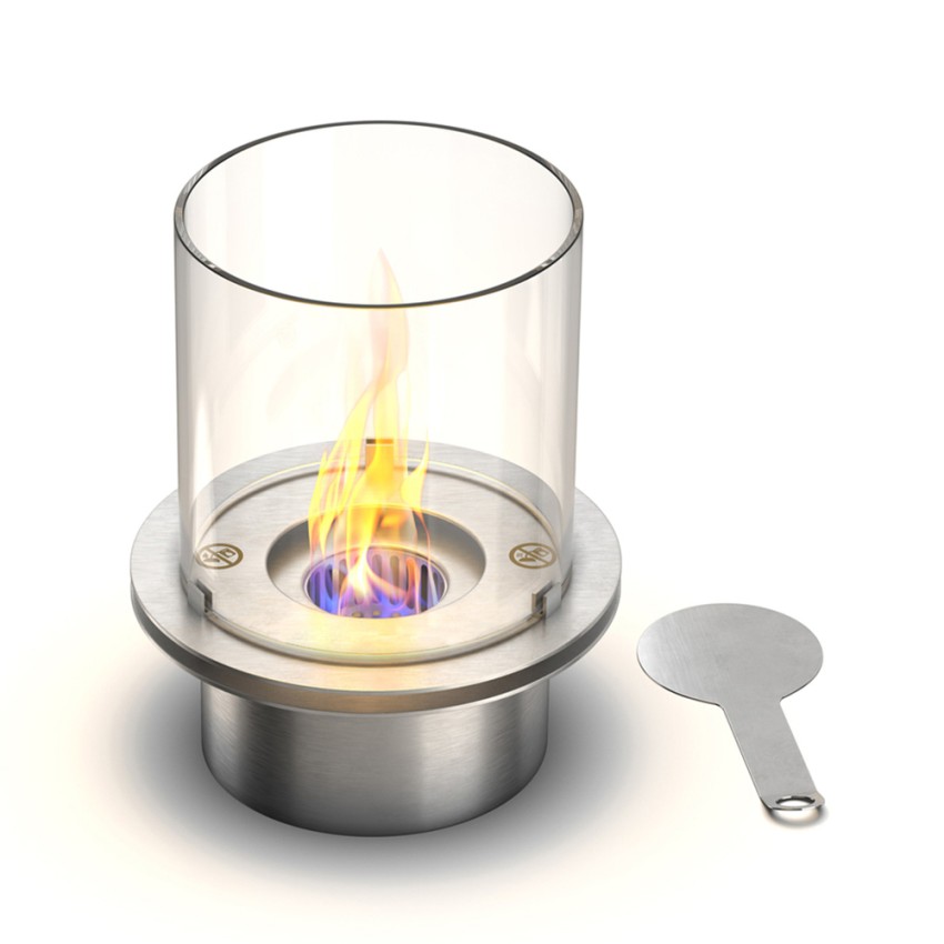 Runder Bioethanol-Kaminbrenner aus Edelstahl mit Glas Round Eigenschaften Runder Bioethanol-Kaminbrenner aus Edelstahl mit Glas Round Eigenschaften