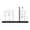 Willy Badezimmerschrank 2-türig, weiß glänzend, 70x35x78 cm Angebot