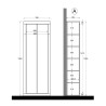 Mehrzweck-Badezimmerschrank mit 2 Türen, glänzend Weiß, 70x35x188cm, Jude Sales