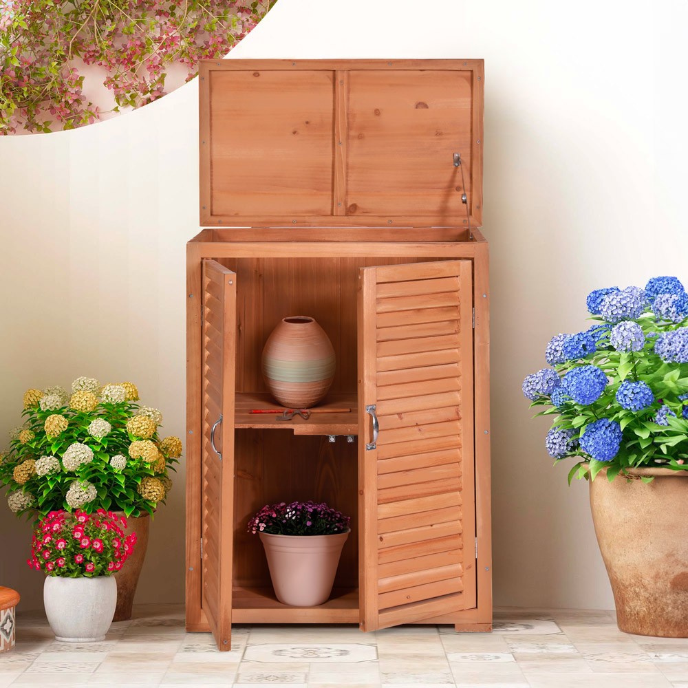 Gartenholzschrank mit 2 Türen 69x43x88 cm Pintail