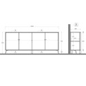 Moderner Design Buffetschrank Orival mit 4 Türen für Küche und Wohnzimmer, 205x40cm Kauf