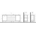 Moderne Anrichte 205cm mit 3 Schubladen und 2 Türen für Wohnzimmer Solut Kauf