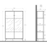 Moderne Design-Vitrine für Wohnzimmer, 2 Glastüren, Modell Bellac Preis