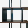 Industrieller Stil Bücherregal 140x30x183h Holz und Metall wandmontiert Dolmen Modell