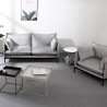 Satz 2-Sitzer-Sofa und Sessel in grauem Stoff im modernen Stil Hannover Katalog