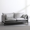 Satz 2-Sitzer-Sofa und Sessel in grauem Stoff im modernen Stil Hannover Lagerbestand
