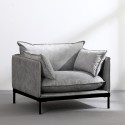 Satz 2-Sitzer-Sofa und Sessel in grauem Stoff im modernen Stil Hannover Auswahl