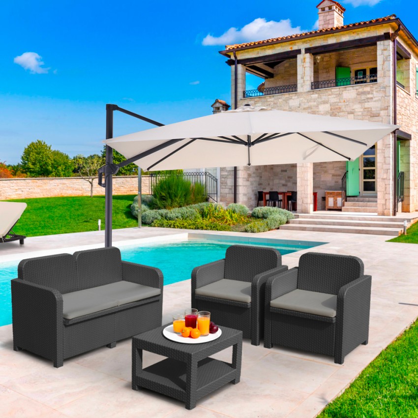  Sorrento: Gartenlounge Grand Soleil SorrentoPoly rattan 4-Sitzer