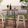 Hoher Tisch im Industrial Design 60x60 aus Metall Stahl und Holz Bolt Modell