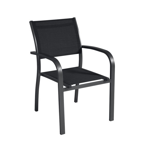 Stuhl mit Armlehnen für den Außenbereich aus Aluminium und Textilene Vence. Aktion