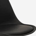 Set 2 transparente Tulipan Küche runder Esstisch schwarze Stühle 80cm Almat Eigenschaften