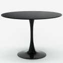 Set Tisch rund 120cm schwarz 4 Stühle im Tulpenstil transparent Almat+ 