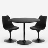 Set Tisch schwarze Tulipan runde 80cm 2 transparente Haki Stühle Rabatte