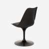 Set 4 Stühle aus schwarzem Polycarbonat, runder Tulipan-Küchentisch 120 cm Haki+ Kosten