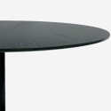Set 4 Stühle aus schwarzem Polycarbonat, runder Tulipan-Küchentisch 120 cm Haki+ 
