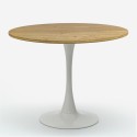 Set 2 Stühle Küche Stil Tulipan Tisch weiß Holz rund 80cm Meis 
